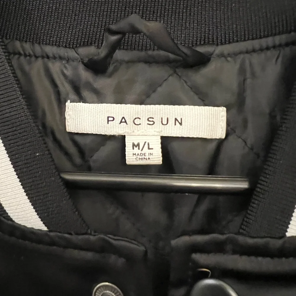 PacSun‎ Varsity Jacket Black White Letterman Style M/L